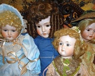 Bisque Head Dolls Including 36"