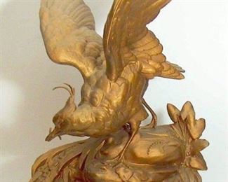 Bronze A. Arson Sculpture Figurine With Bird