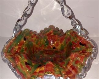 End Of Day Art Glass Basket