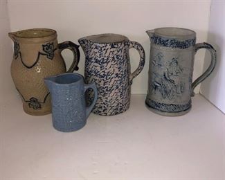 Collection of Stoneware Pitchers