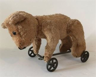 Vintage Bear On Wheels