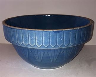 Blue Stoneware Ruckels Picket Fence Bowl