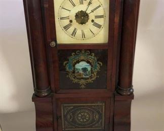 Early Ogee Reverse Painted Clock