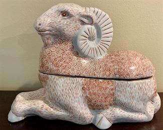 Item 29:  Decorative Lidded Ram - 8.5": $40