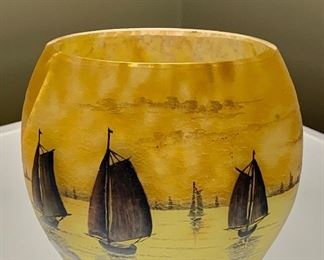 Item 23:  Daum Nancy Vase - 3" x 3.5" - Please note that there is a crack in this item unfortunately and this is reflected in the price:  $50