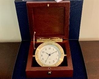Item 105:  NIB Chelsea Boardroom Quartz Clock - completely giftable (has brass plate for presentation engraving but it is not affixed to clock!): $235