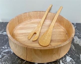 Item 176:  Dansk Salad Bowl with Tongs- some condition issues:  $28