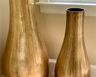 Item 25:  (2) Decorative Floor Vases:     Pair, $100                                                                                                 Small - 4.75" x 12.5"                                                                                             Large - 6" x 15.5"