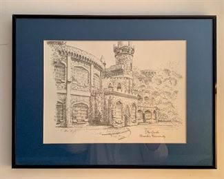 Item 135:  "The Castle"  Brandeis University - 16.25" x 12.25":  $40