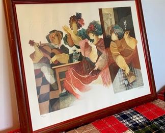 Item 142:  Signed Artwork , Lithograph- 35.5" x 29":  $150