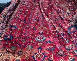 Item 143:  Sarouk Wool Rug - 126.5" x 144":  $445
