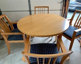 Item 146:  Conference Table - 42" x 31" (there is a mark in the middle of the table): $125                                                    Item 147:  Chairs are now sold