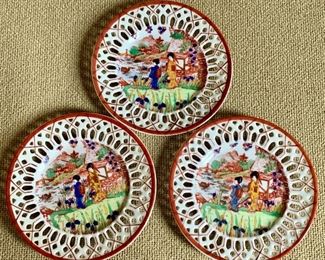 Item 240:  Three Asian hand painted plates: $26