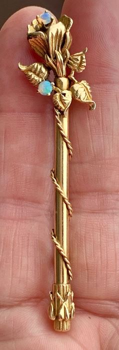 Item 159:  Vintage 14K Stick Pin with Opals:  $250