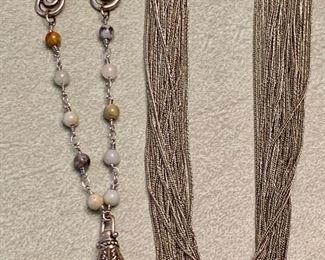Lot #4:  Assorted Necklaces, quick silver style and bauble pendant: $28