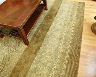 Geometric Patterns Rug in Greens and Tans  $165
10’ x 8’2”