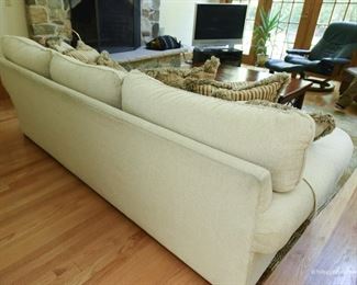 Off-White Sofa  $150
Some wear. Back edge needs to be cleaned or put against a wall. See pictures. 8’2” x 3’ x 3’8”