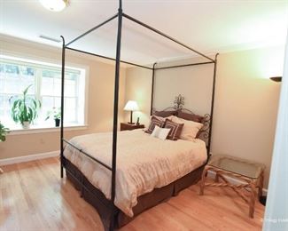 Iron Canopy-top Queen Bed  $450
Mattress and Boxspring can be included. 5’3” wide, 7’8” tall, 7’1” long