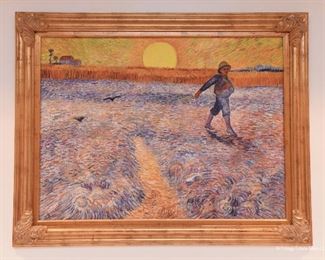 Copy/Reproduction of Van Gogh’s “The Sower”  $250
This is a painting on canvas painted by a copycat artist. 4’ wide, 3’2” tall