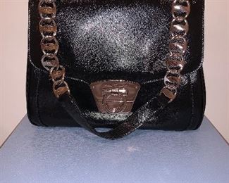 Ferragamo black leather handbag in excellent condition  $350