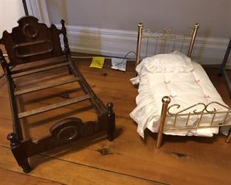 Antique Doll Bed and American Girl Doll Bed