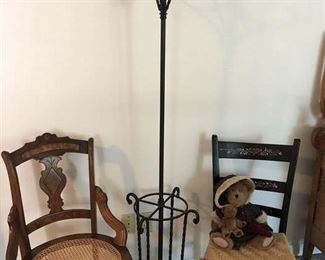 East Lake Side Chair, Painted Side Chair and Iron Coat/Umbrella Stand