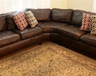 Bernhardt genuine leather sectional sofa