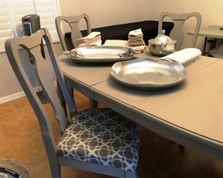 Contemporary gray dining set with 6 chairs
