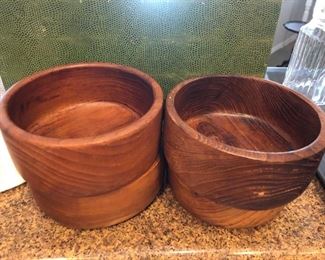 Carved teak wood bowls