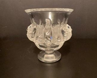 French Crystal Vase by Lalique in their Dampierre  pattern.   This is an Online Auction that runs July 27, 2020 to August 3, 2020.     (All Photos by BC) 