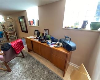 Desk, filing cabinet, TV Consol$50