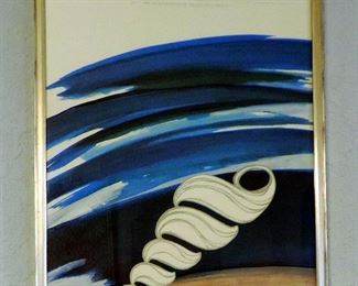 THE WENTLETRAP FRAMED SIGNED POSTER OF GALVESTON RESTAURANT FROM THE OPENING NIGHT, VERY RARE!