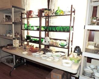 CHINA, DEPRESSION GLASS, SILVERPLATE & CRYSTAL