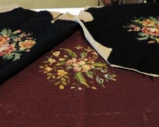 VINTAGE NEEDLEPOINT CHAIR SEAT COVERS