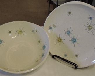 FRANCISCAN ATOMIC BURST PLATTER & BOWL