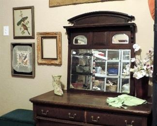 LOWBOY, ART, FRENCH TAPESTRY AND MIRROR