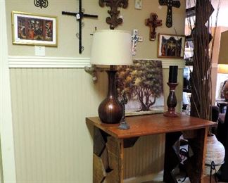 CUSTOM TABLE, LAMP, DECOR AND WALL CROSSES