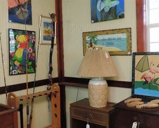 TROPICAL DECOR, ART & SIDE TABLES