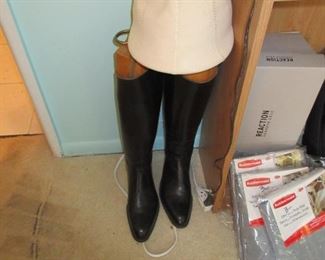 ladies riding boots and hat