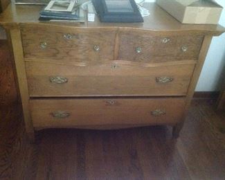 Oak chest of drawers...presale $95.  Measures 45" L x 33" high x 22" deep
