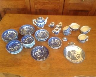Minature flow blue dishes.....presale at $50