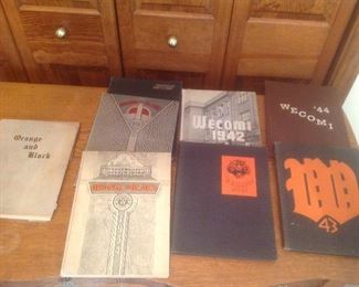 1930-1940 Wheaton Central yearbooks .  The orange and black yearbook is 1922.