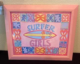 Surfer Girls Framed Print