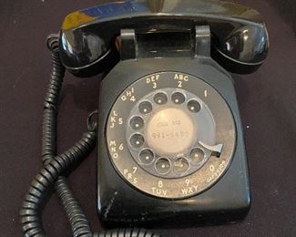 Vintage Black Rotary Dial Telephone