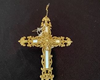 Cross Decor Gold/Mirror Ornament 