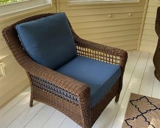 $750 HAMPTON BAY RATTAN 5 PIECE PATIO FURNITURE 
3 SEAT SOFA
COFFEE TABLE WITH GLASS
ROUND TABLE WITH GLASS
SWIVEL ROCKING CHAIR
ARMCHAIR