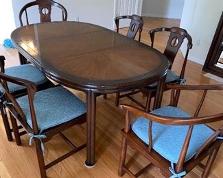 $450 DREXEL WOODEN OVAL TABLE 6 CHAIRS
COMES WITH 2 LEAVES AND PADS
TABLE MEASURES WITHOUT LEAVES
89.5”L/49.5”L x 41.5”W x 29.5”
LEAF MEASURES
20”W x 41.5”L 