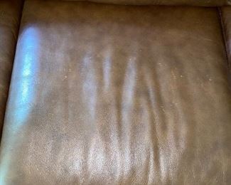 $500 ETHAN ALLEN 3 CUSHION BROWN LEATHER SOFA 
87” L x 37.5” D x 36”H 