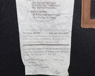 $500 ETHAN ALLEN 3 CUSHION BROWN LEATHER SOFA 
87” L x 37.5” D x 36”H 