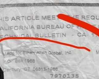 $500 ETHAN ALLEN 3 CUSHION BROWN LEATHER SOFA 
87” L x 37.5” D x 36”H 